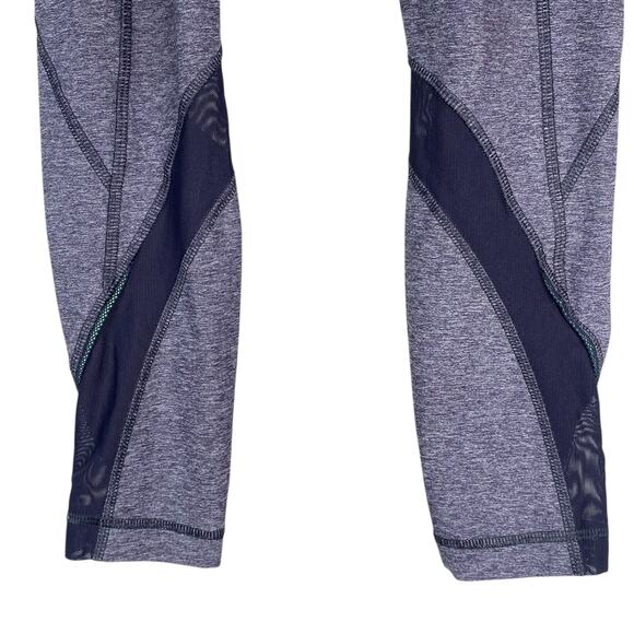 Lululemon Inspire Tight II Heathered Blue Navel Mesh Insert Leggings SZ 2 - Picture 8 of 15